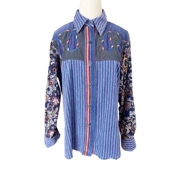 Koos of Course! Mixed Pattern Corduroy Button Down Shirt - Picture 7 of 14